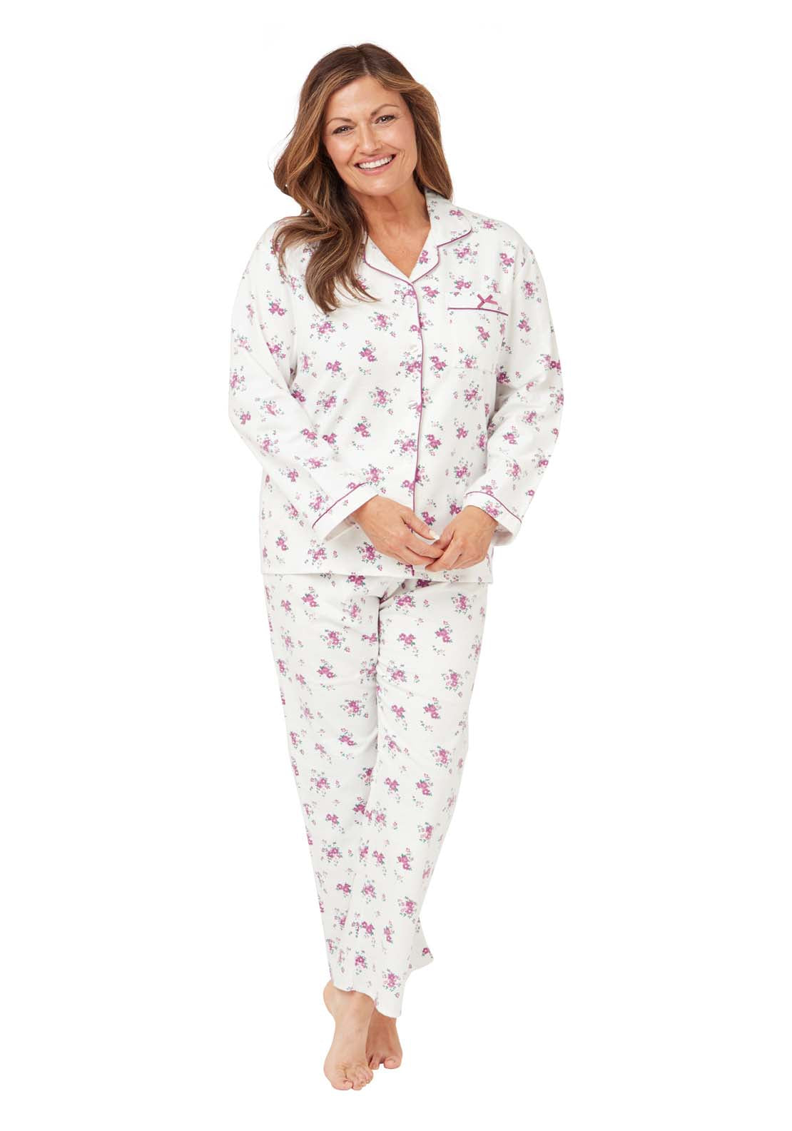 Marlon Polly Floral Wincey Pj - Pink 2 Shaws Department Stores