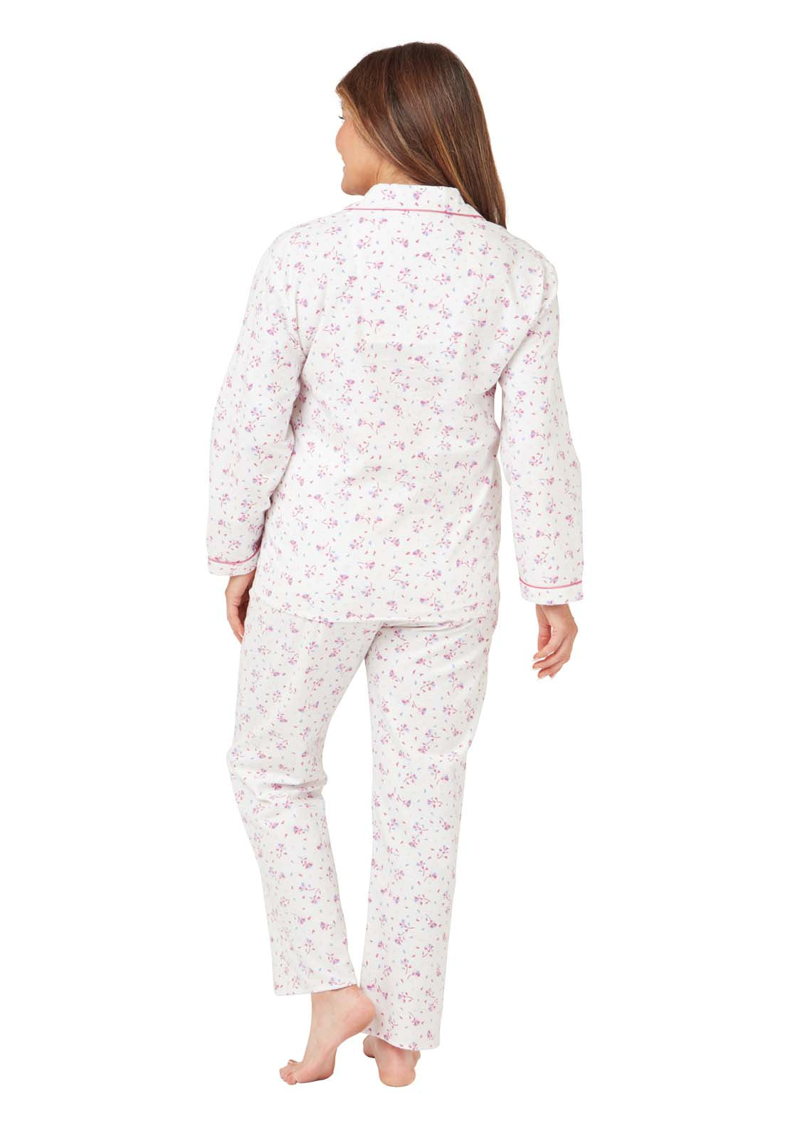 Marlon Floral Fan Wincey Pj - Pink 3 Shaws Department Stores