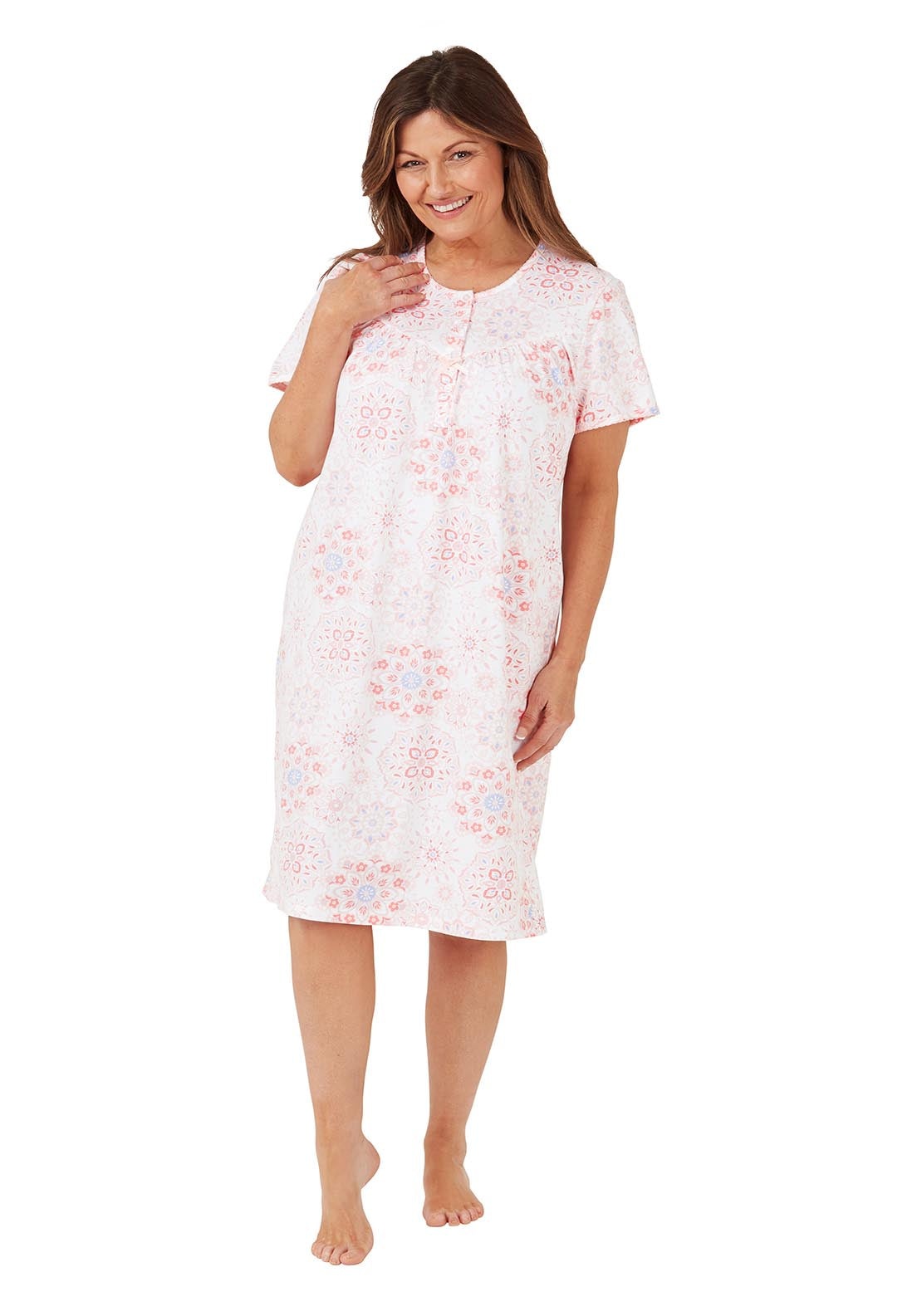 Marlon Geo 100% Cotton dress - Pink 3 Shaws Department Stores