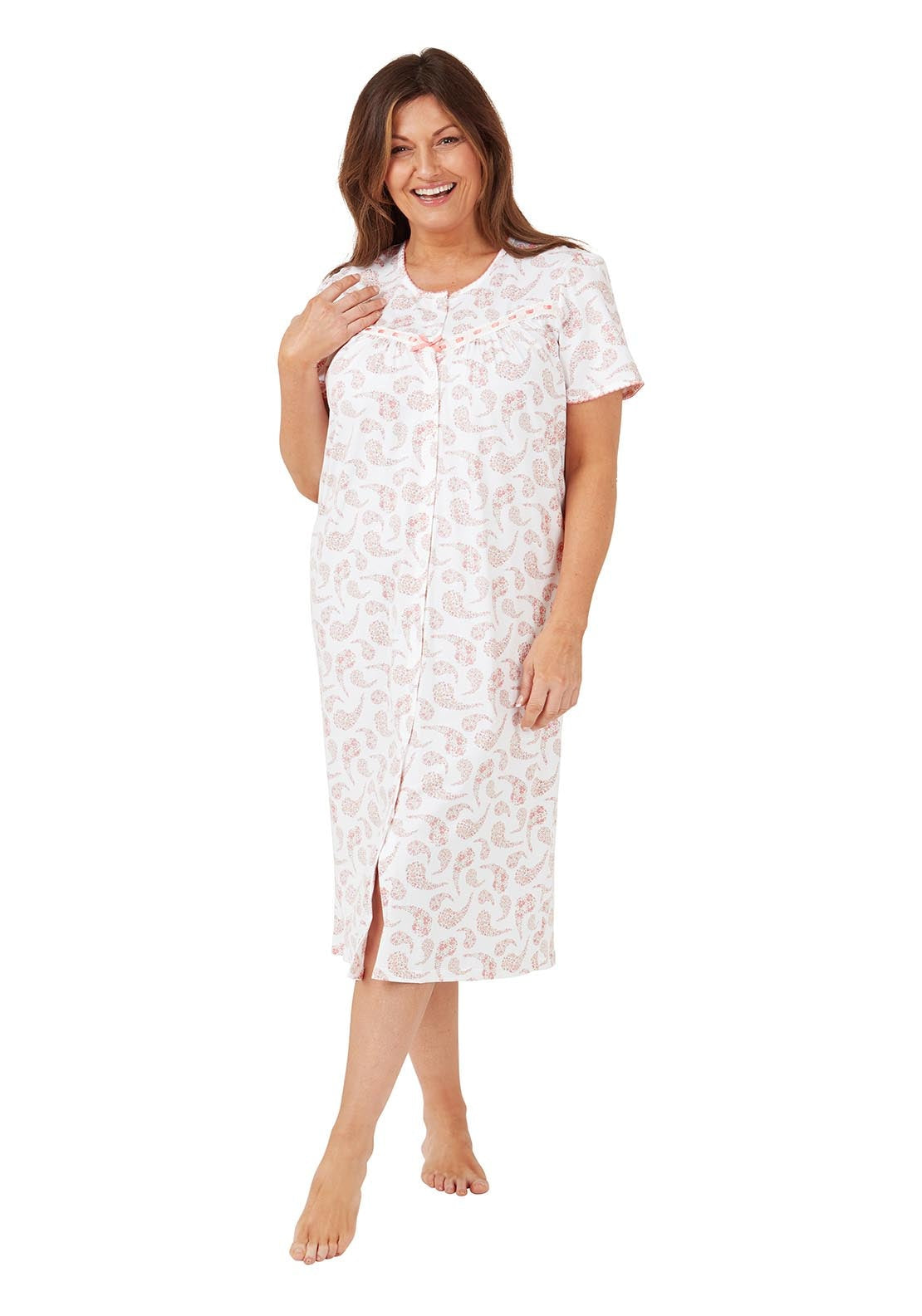 Marlon Paisley 100% Cotton Nightdress - Pink 2 Shaws Department Stores