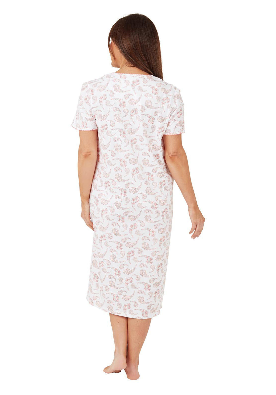 Marlon Paisley 100% Cotton Nightdress - Pink 3 Shaws Department Stores