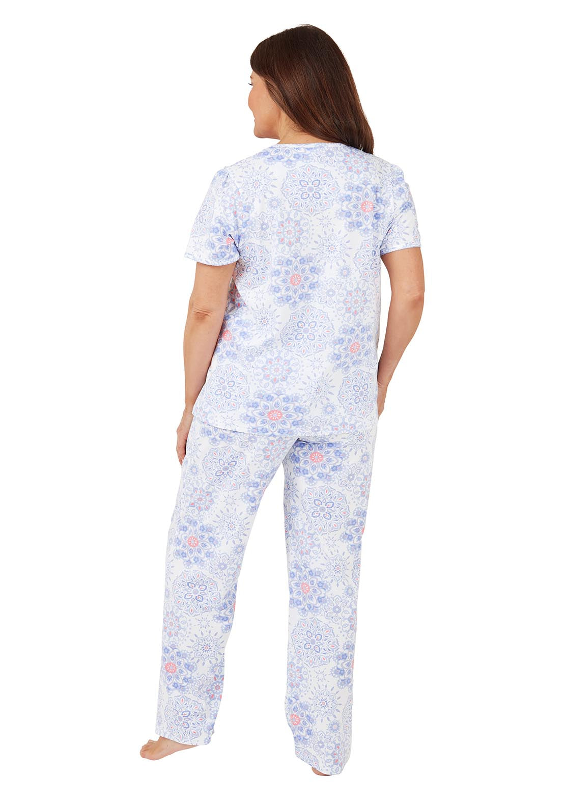 Marlon Geo Cotton Pyjama 100% cotton - Blue 4 Shaws Department Stores
