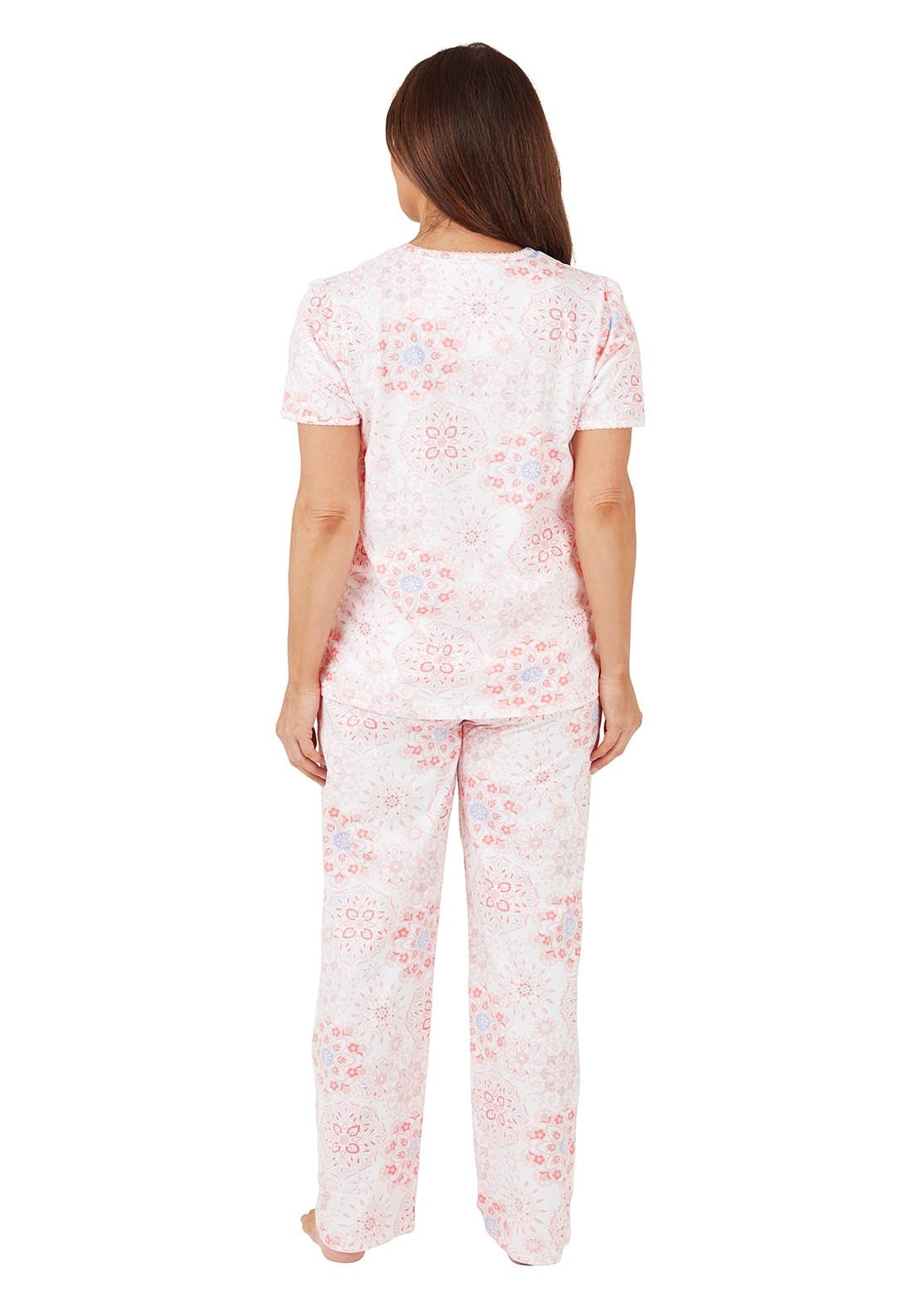 Marlon Geo Cotton Pyjama 100% cotton - Pink 4 Shaws Department Stores