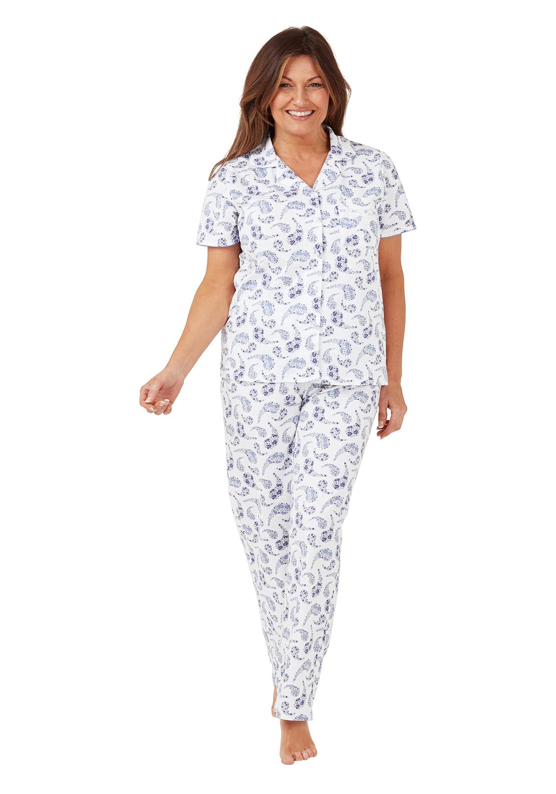 Marlon Paisely Cotton Pyjama 100% cotton - Blue 2 Shaws Department Stores