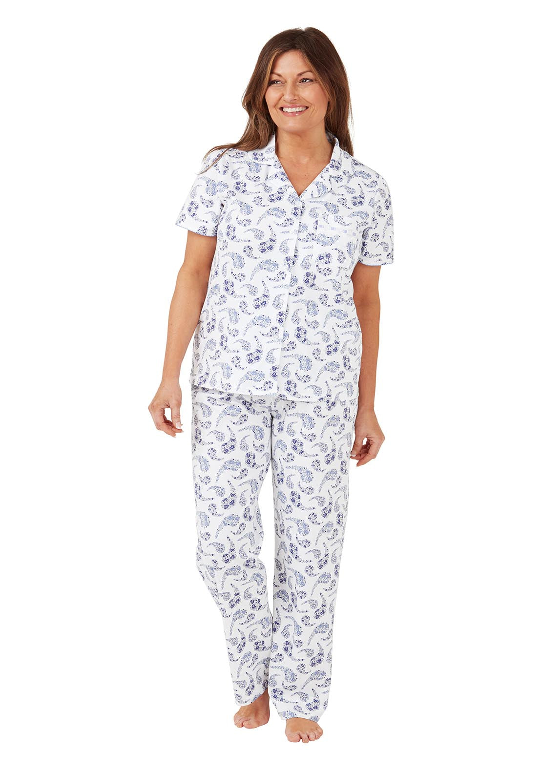 Marlon Paisely Cotton Pyjama 100% cotton - Blue 3 Shaws Department Stores
