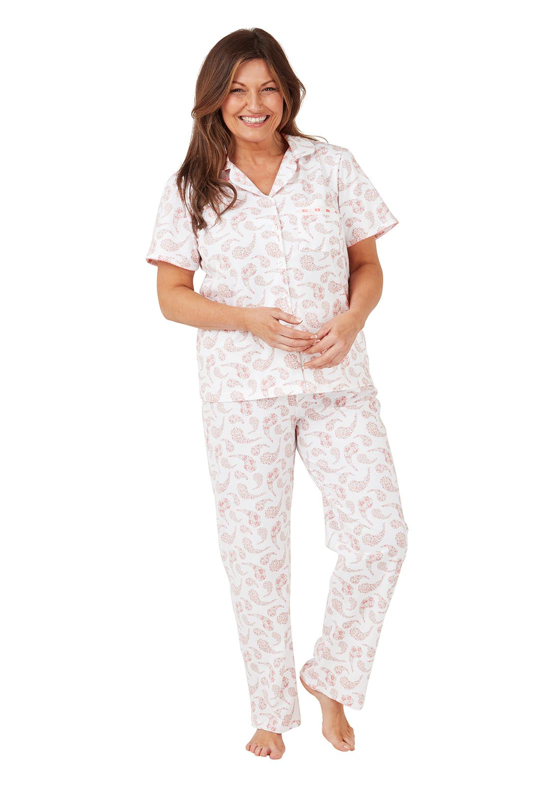 Marlon Paisely Cotton Pyjama 100% cotton - Pink 3 Shaws Department Stores