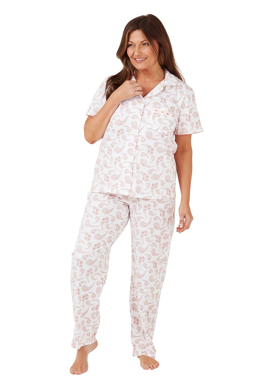 Marlon Paisely Cotton Pyjama 100% cotton - Pink 2 Shaws Department Stores