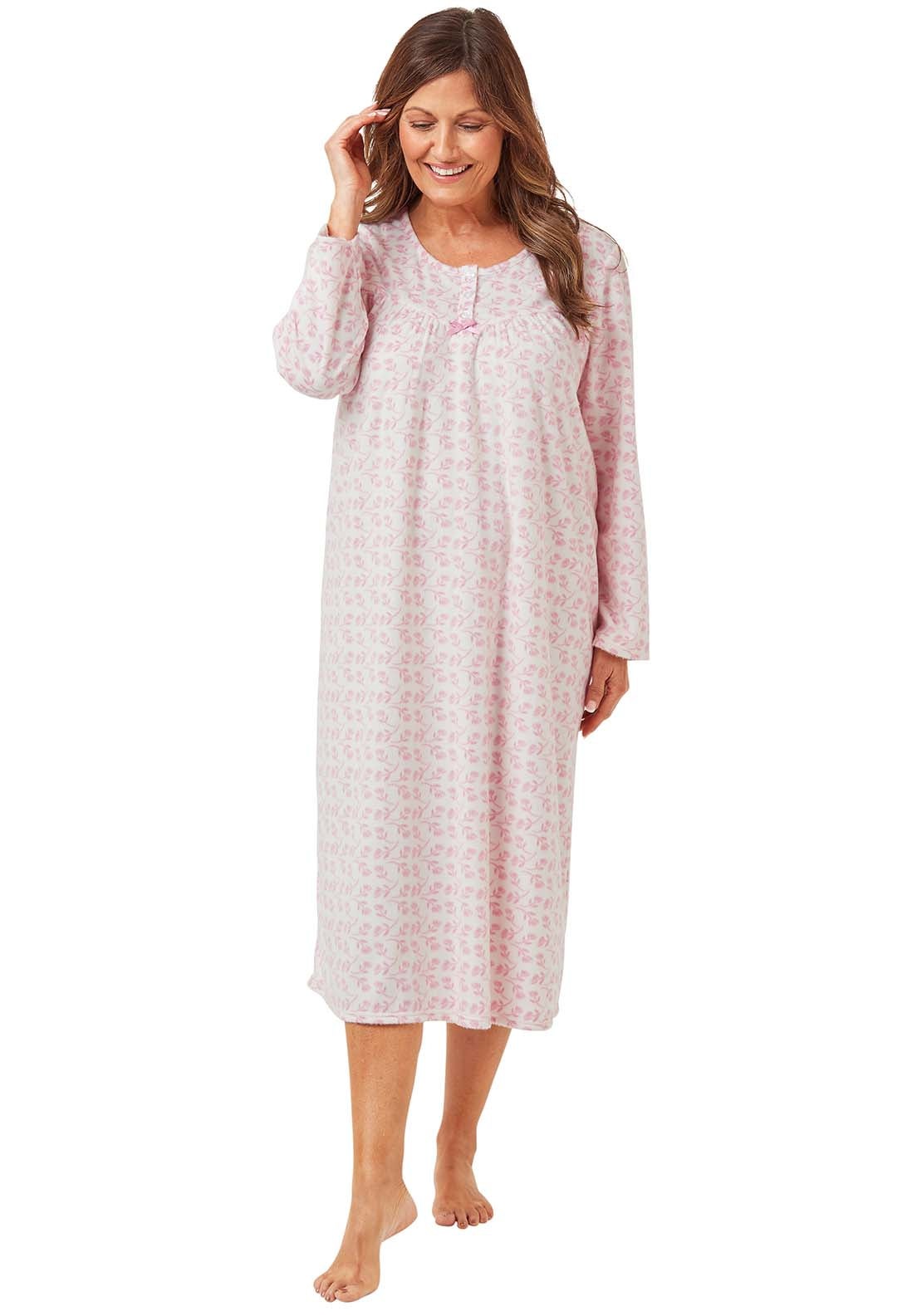 Marlon Printed Fleece Nightdress - Pink 3 Shaws Department Stores