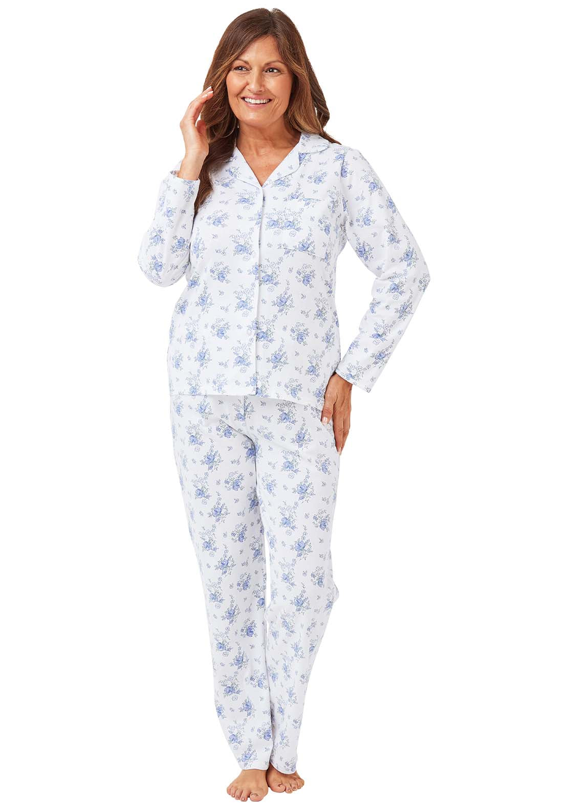 Marlon Floral Revere Pyjama - Blue 4 Shaws Department Stores