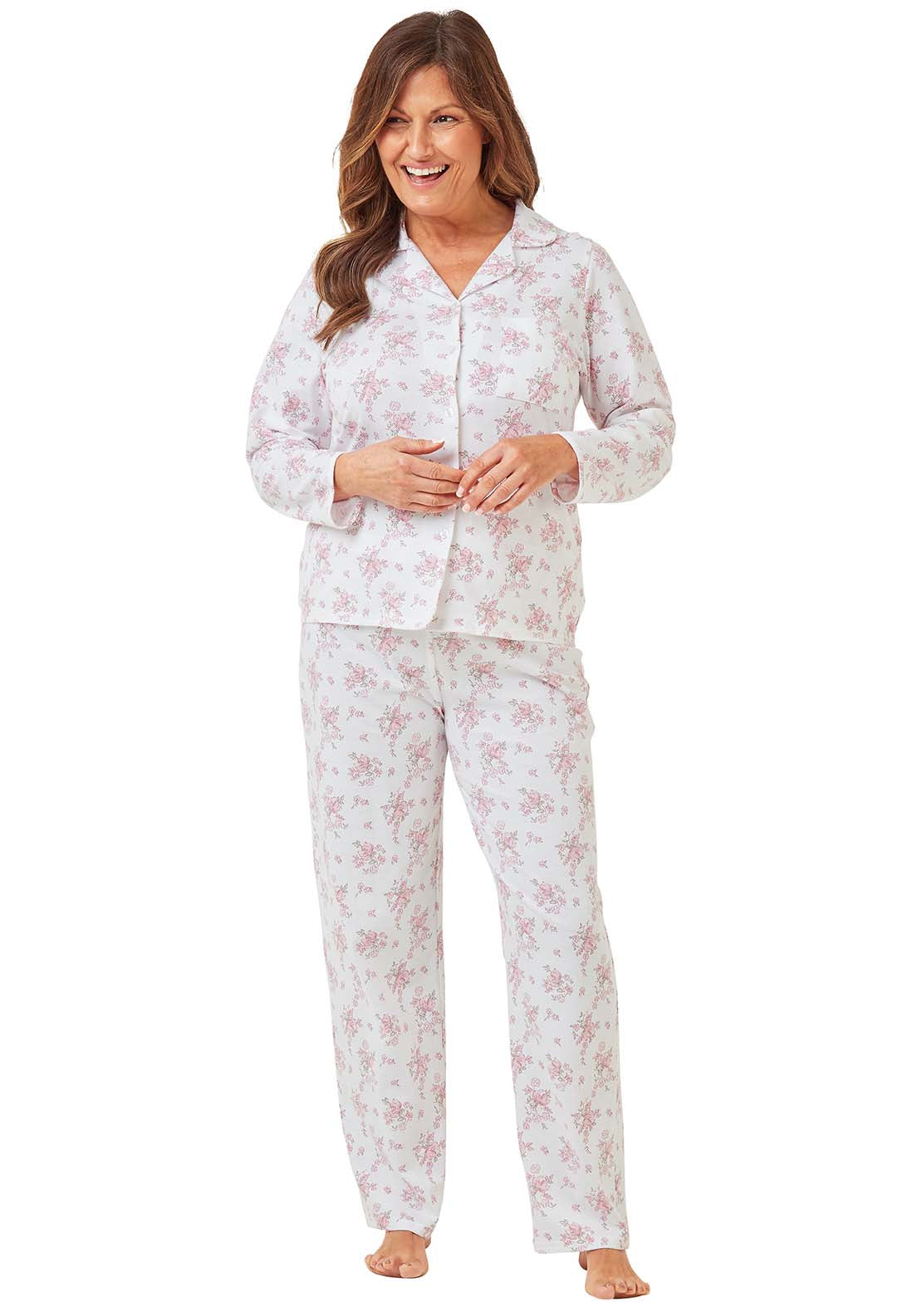 Marlon Floral Revere Pyjama - Pink 2 Shaws Department Stores