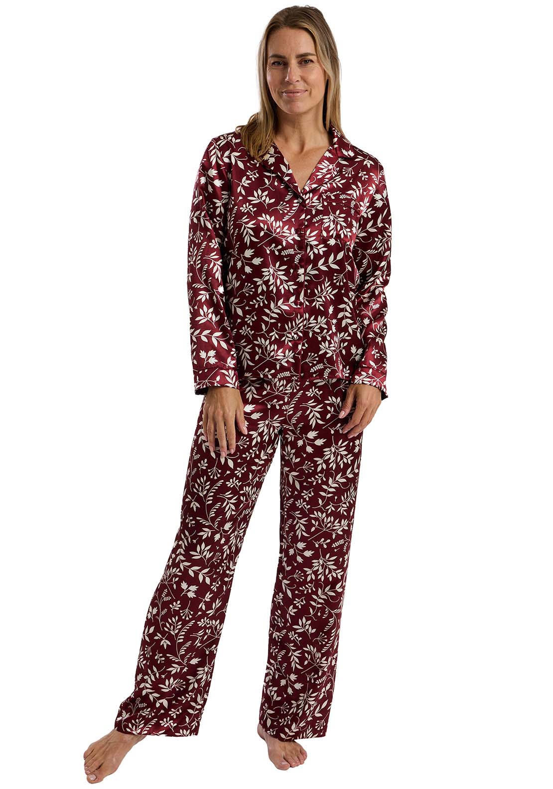 Marlon Claudette Satin Revere Set - Deep Cherry 2 Shaws Department Stores
