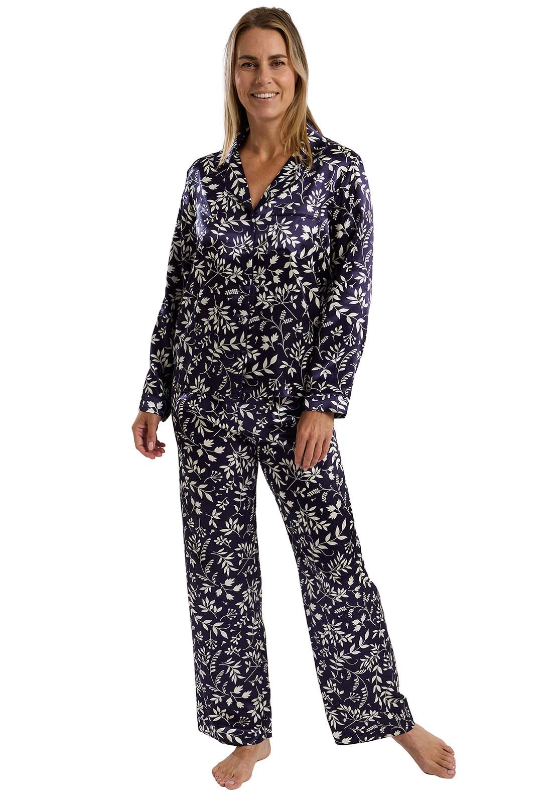 Marlon Claudette Satin Revere Set - Deep Indigo 1 Shaws Department Stores