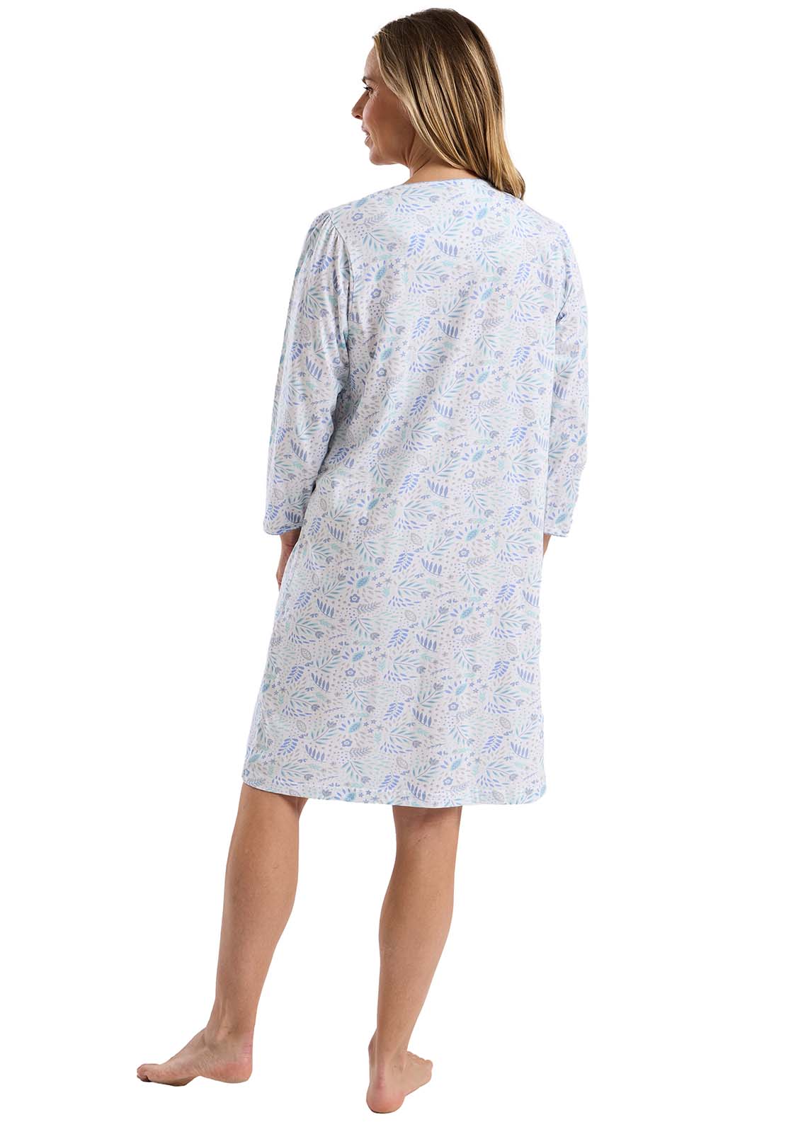 Ls Floral Nightdress - Blue