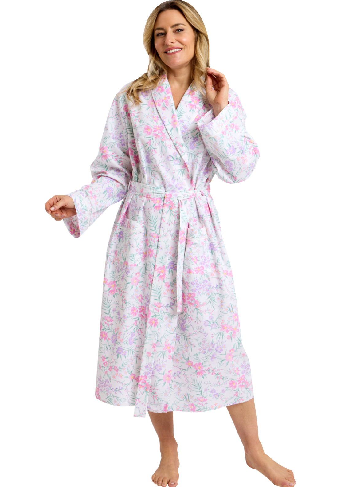 Summer Meadow Floral Wrap Robe - Floral