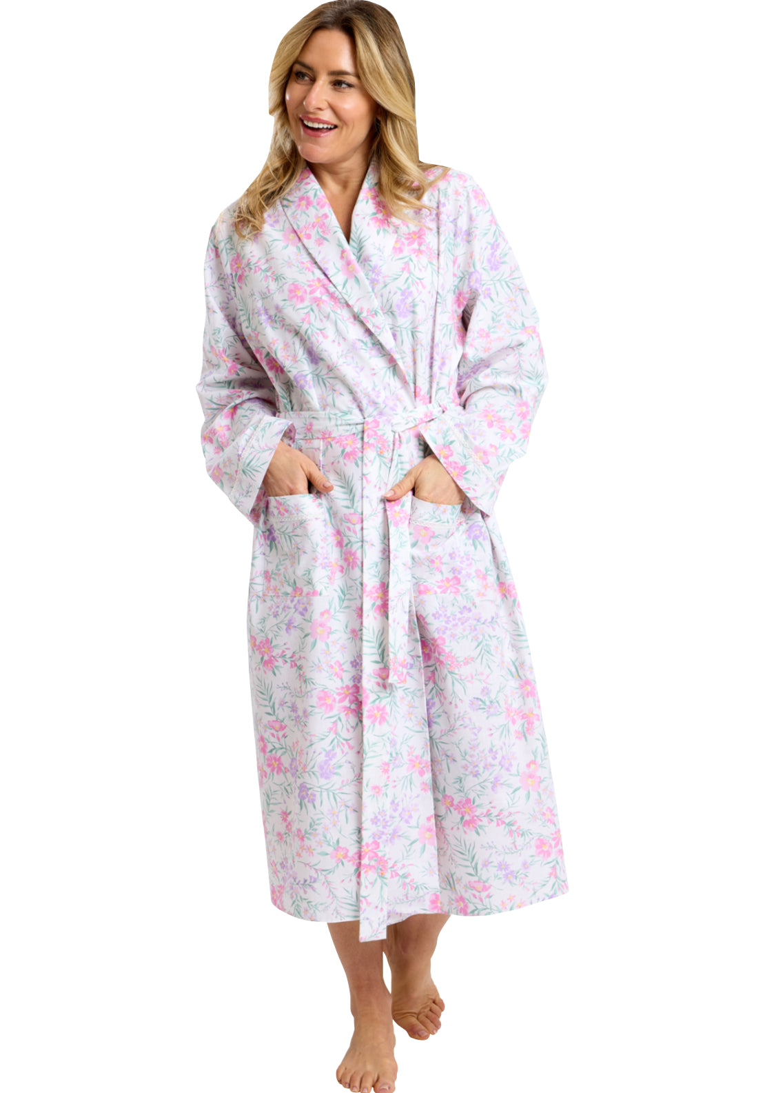 Summer Meadow Floral Wrap Robe - Floral