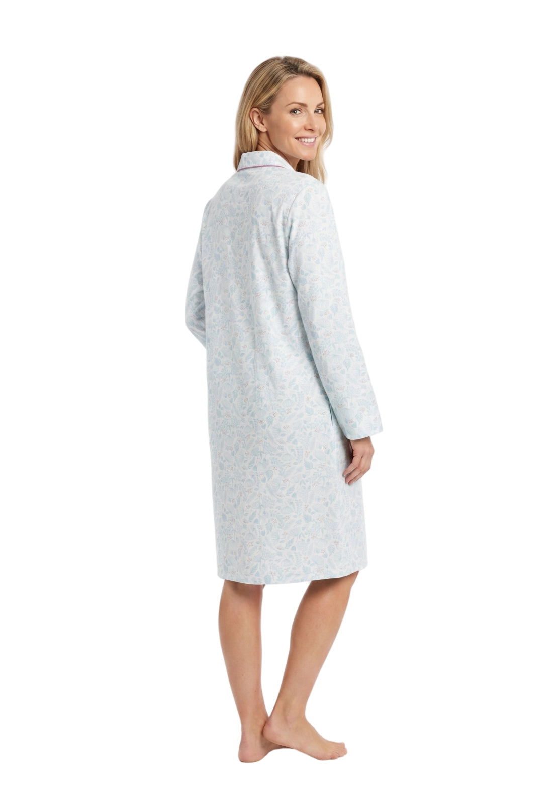 Elenor Wincey Nightdress - Blue