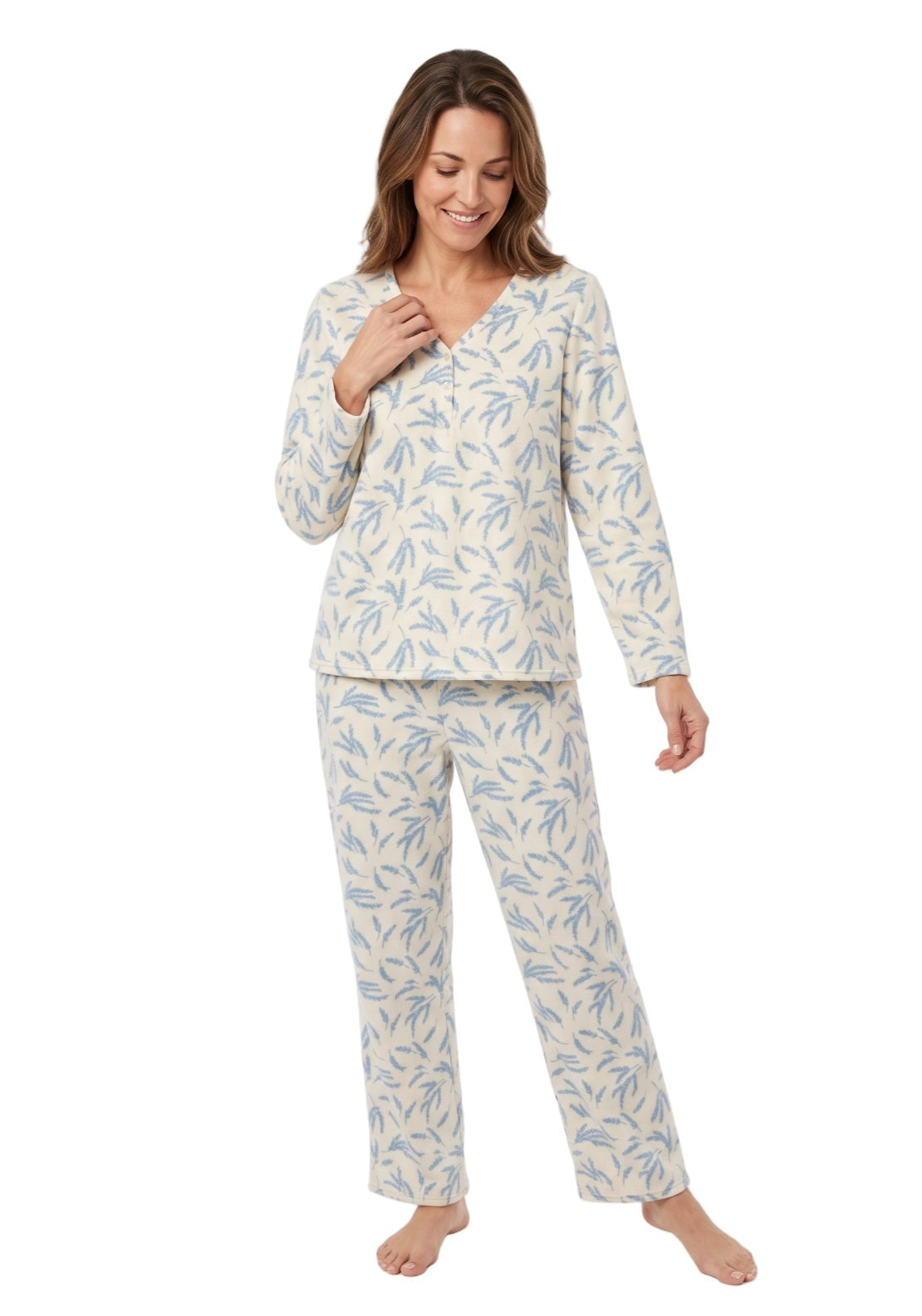 Lilian Fleece Pyjama Set - Blue