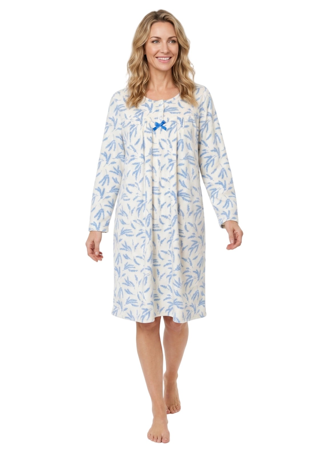 Lilian Fleece Nightdress - Blue