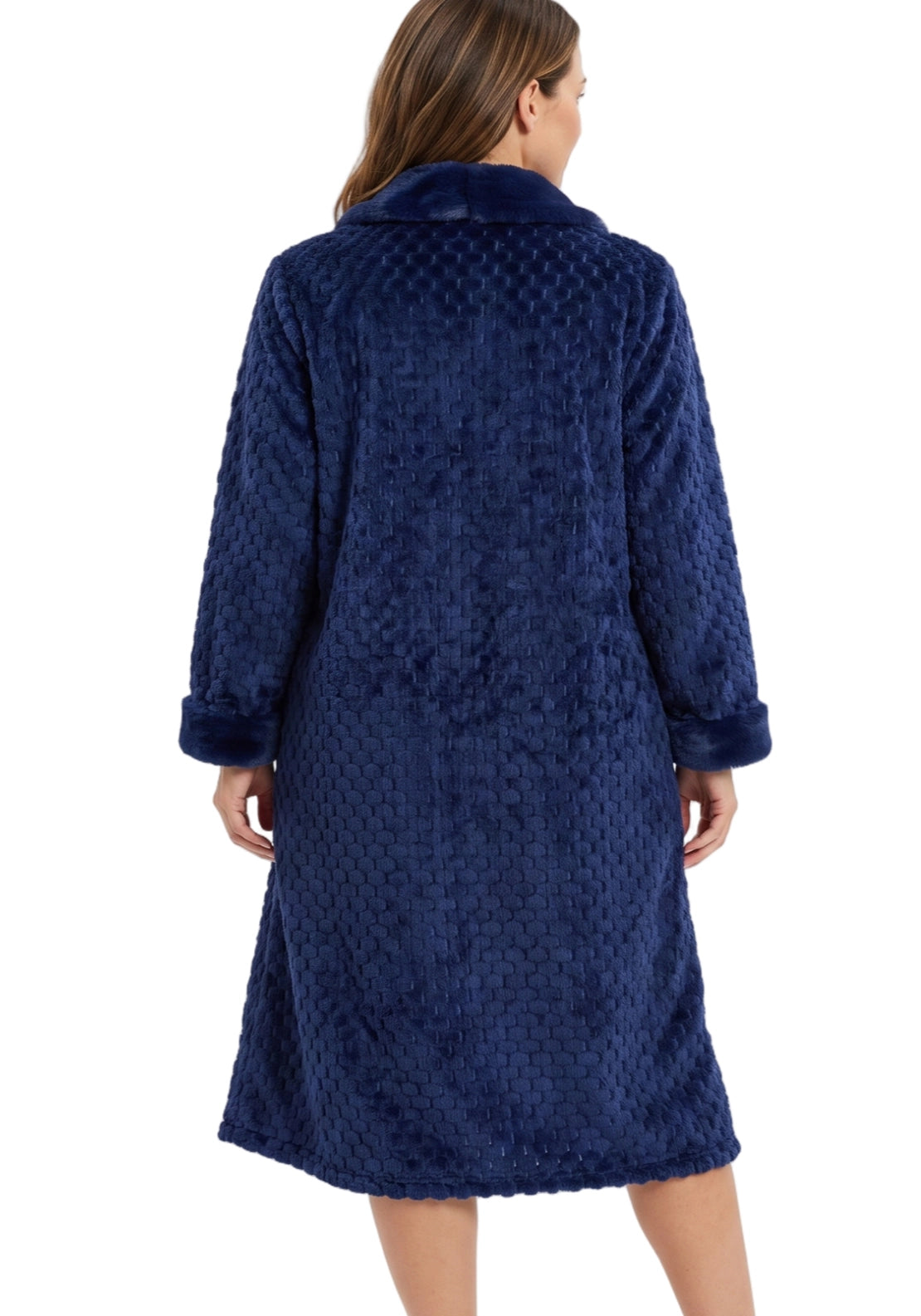 Zip Front Dressing Gown - Blue