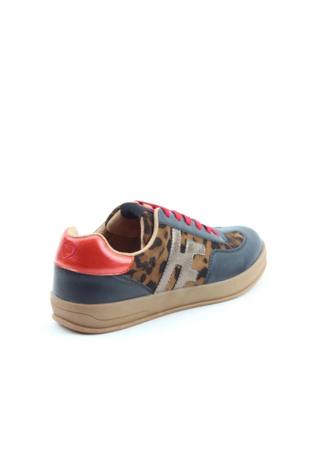 Gum Sole Trainer - Blk/tan/leopard