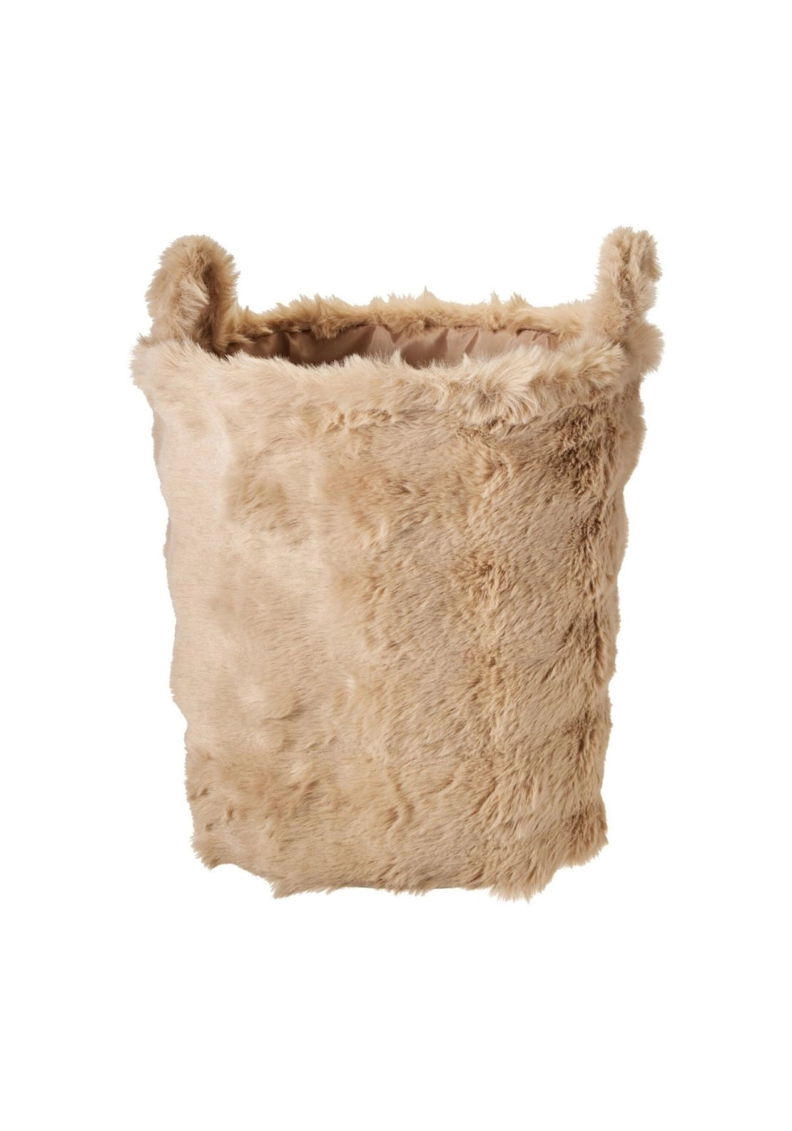 Round Basket With Handle - Beige