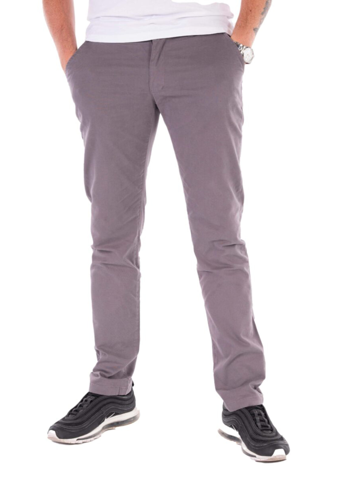 Dash Mid Grey Slim Fit Chino - Grey