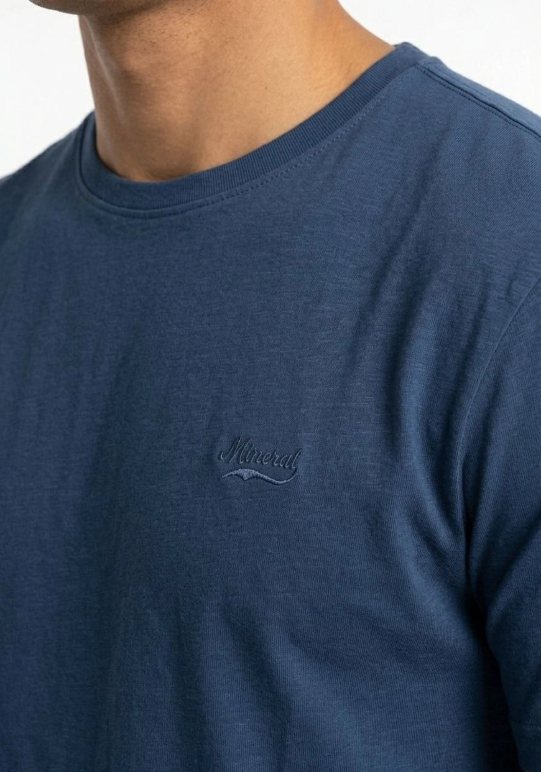 Mineral Glock Plain T-Shirt - Denim 4 Shaws Department Stores