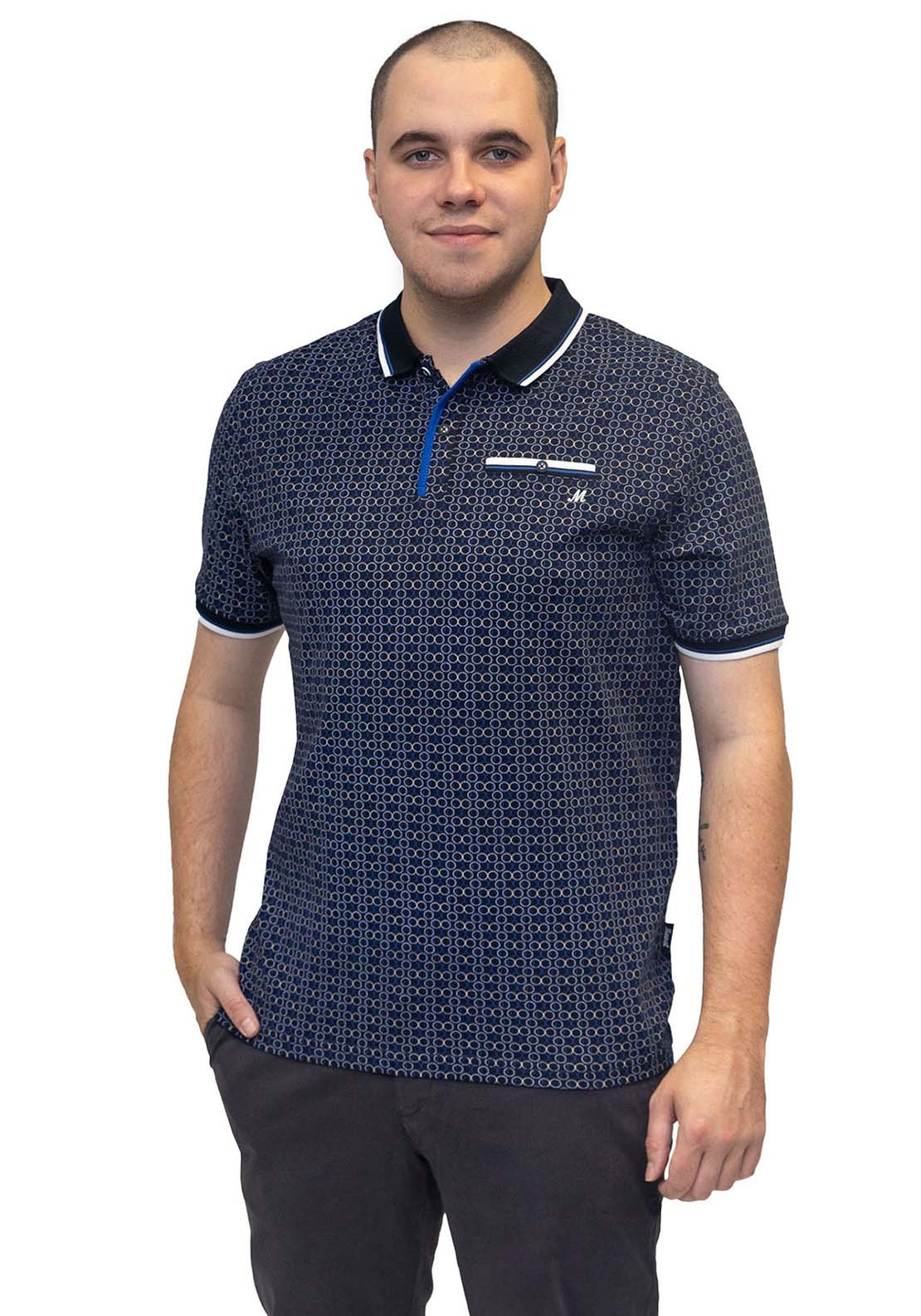 Mineral Danny Aop Polo - Navy/ecru 2 Shaws Department Stores