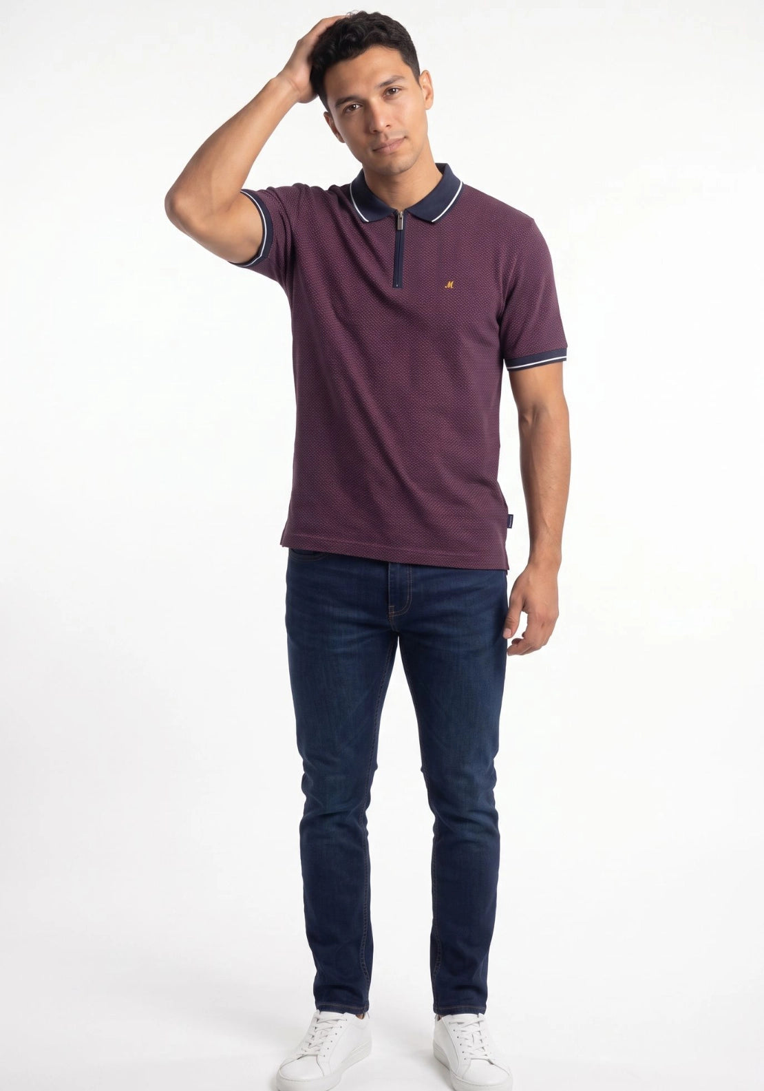 Quincy Zip Polo - Red