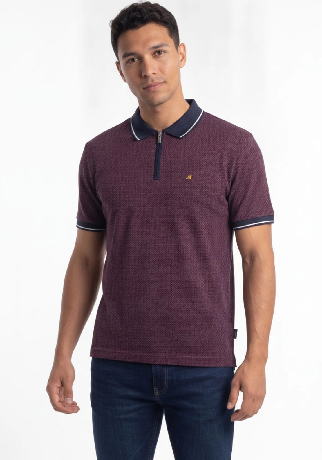 Quincy Zip Polo - Red