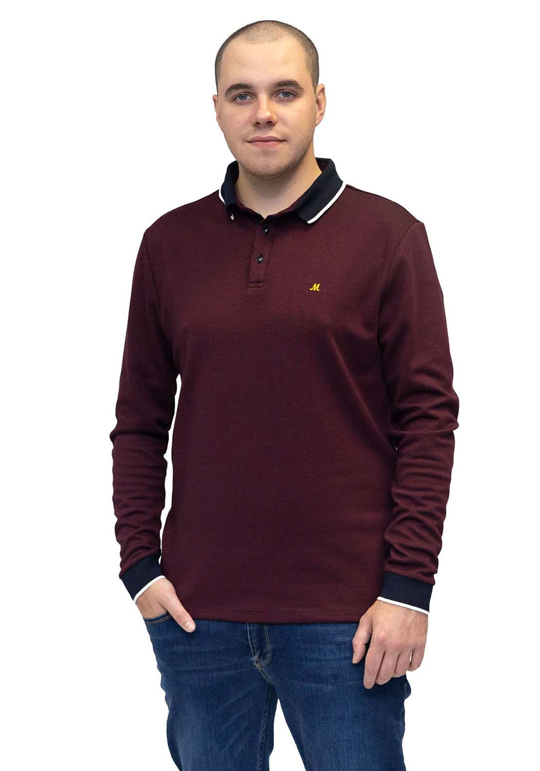 Mineral Leroy Long Sleeve Polo - Red 1 Shaws Department Stores