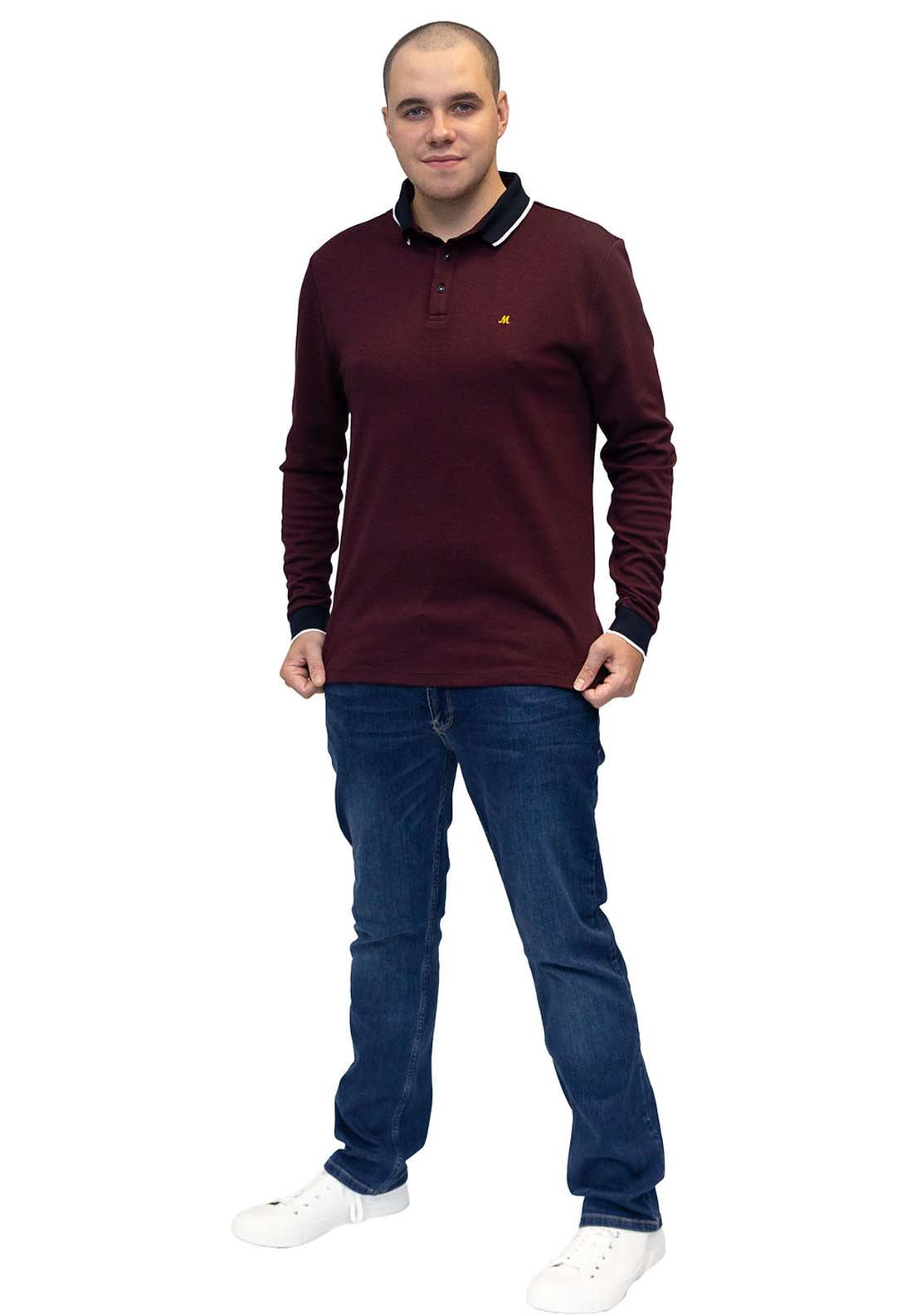 Mineral Leroy Long Sleeve Polo - Red 3 Shaws Department Stores