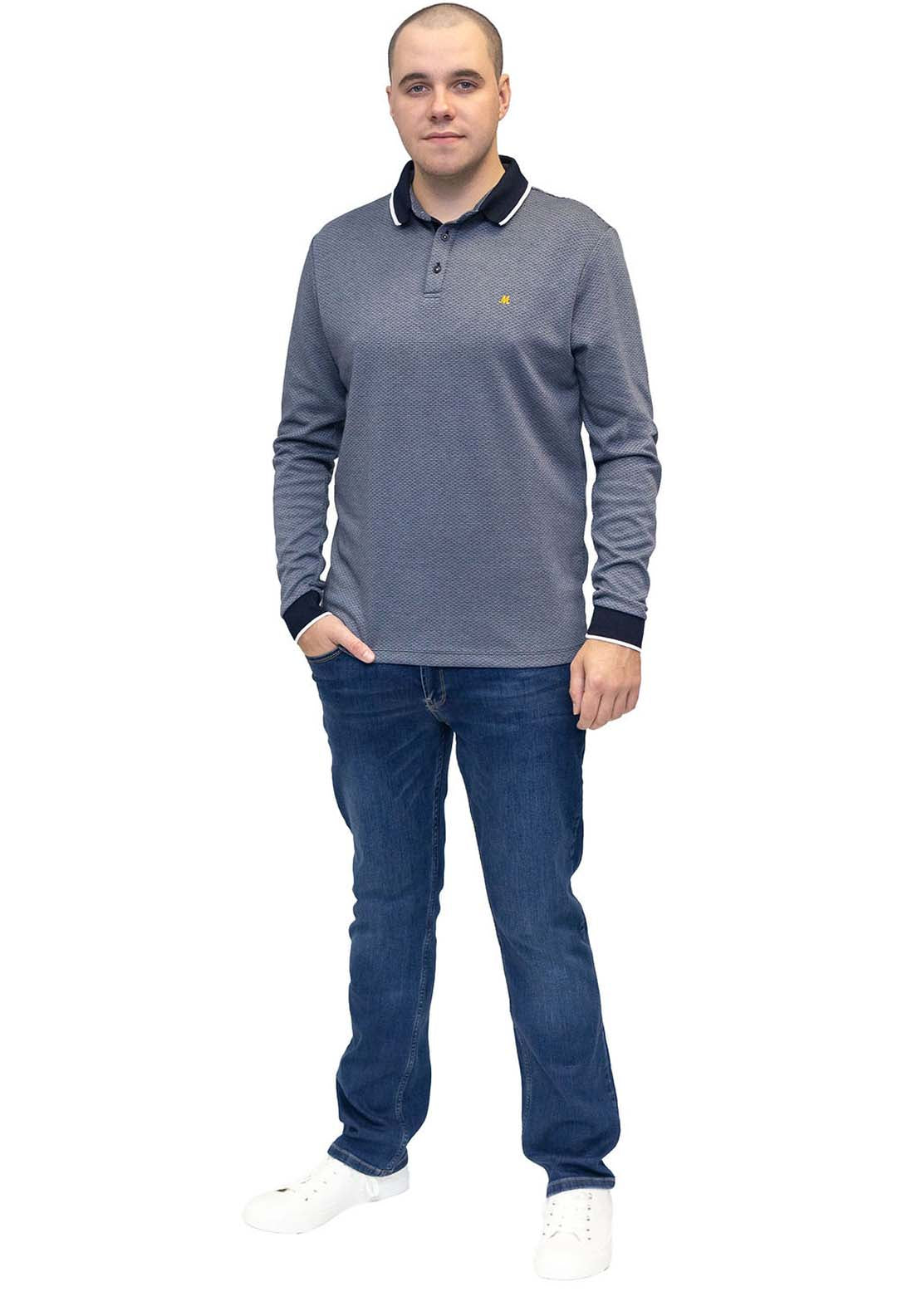 Mineral Leroy Long Sleeve Polo - Blue 3 Shaws Department Stores