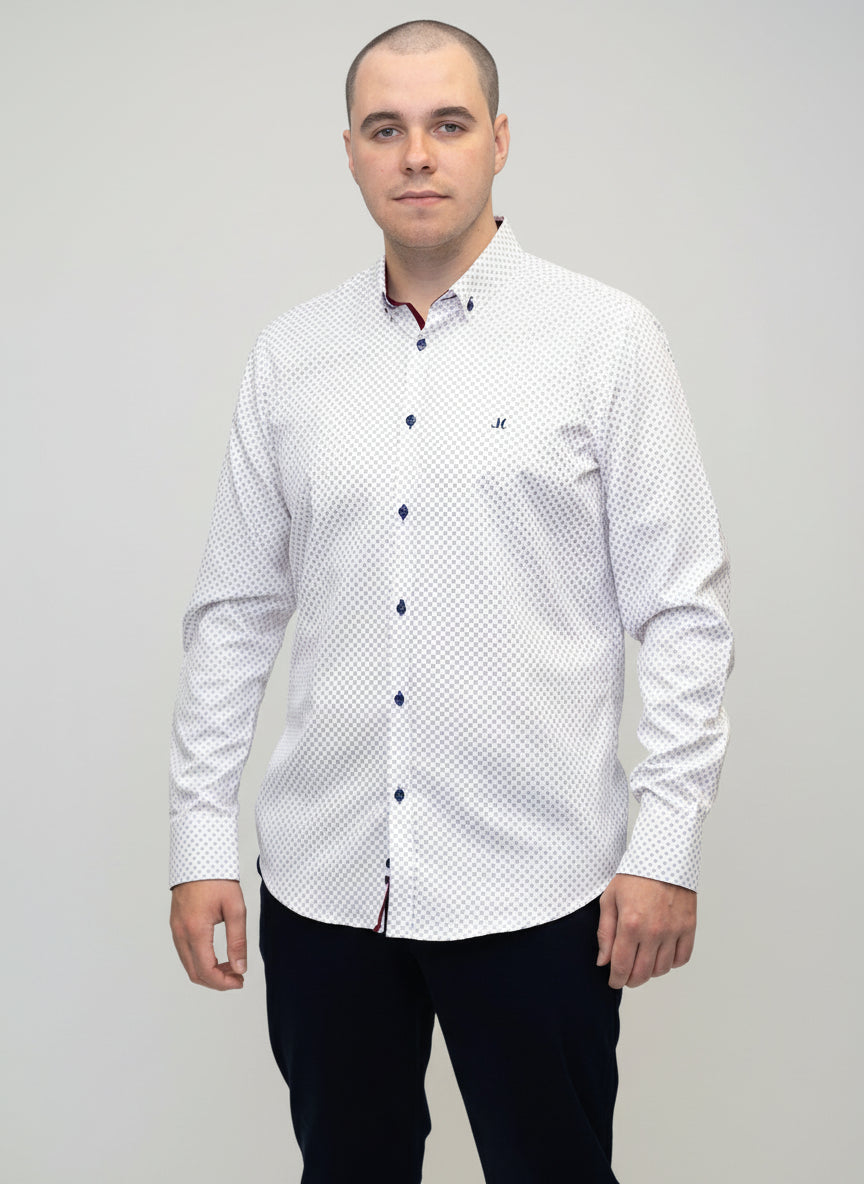Mineral Reform Long Sleeve Shirt - White Navy Red 2 Shaws Department Stores