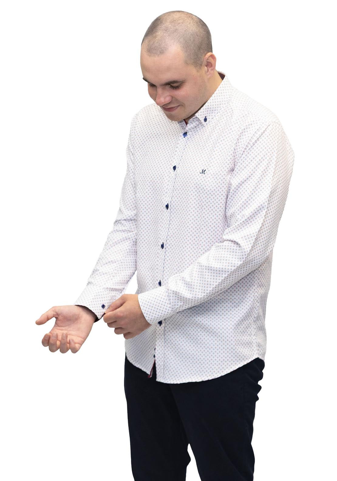 Mineral Reform Long Sleeve Shirt - White Navy Red 3 Shaws Department Stores