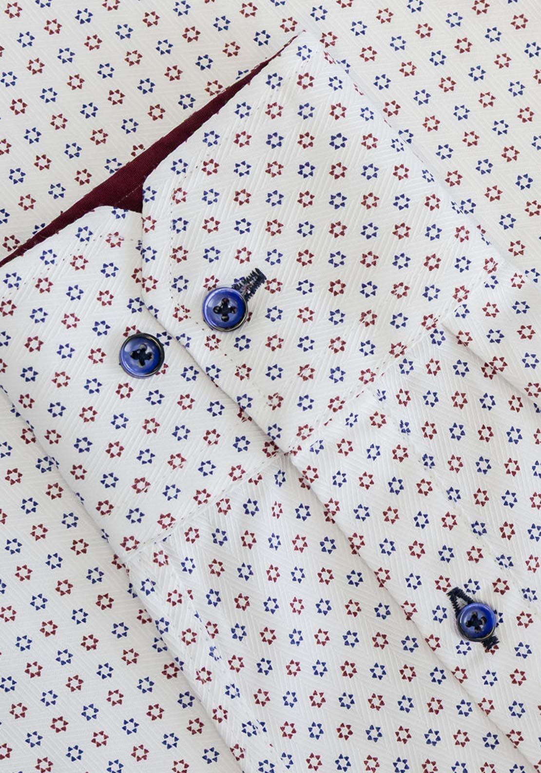 Mineral Reform Long Sleeve Shirt - White Navy Red 7 Shaws Department Stores