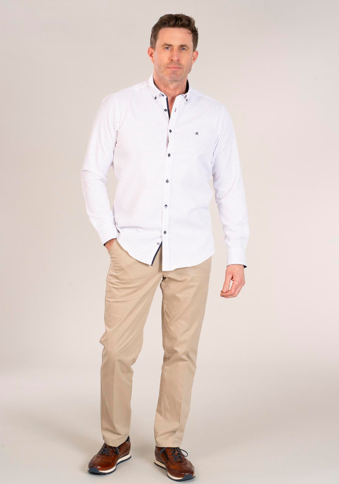 Mineral Darrow Long Sleeve Print Shirt - Red 5 Shaws Department Stores