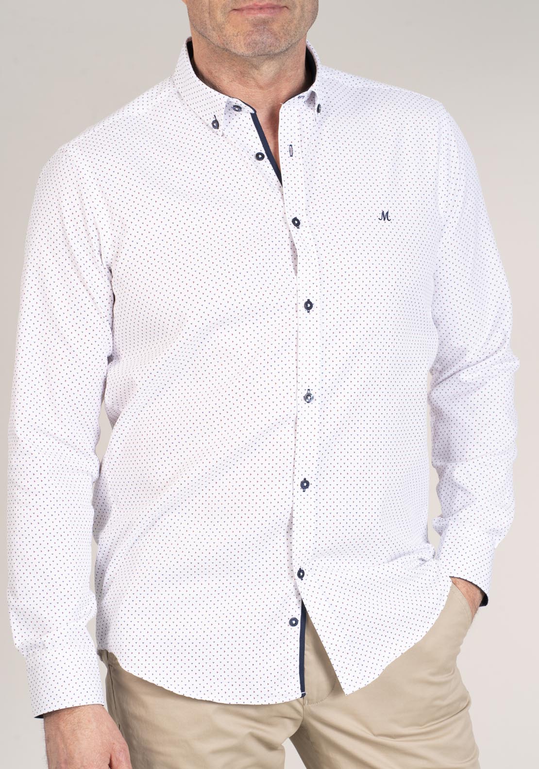 Mineral Darrow Long Sleeve Print Shirt - Red 4 Shaws Department Stores