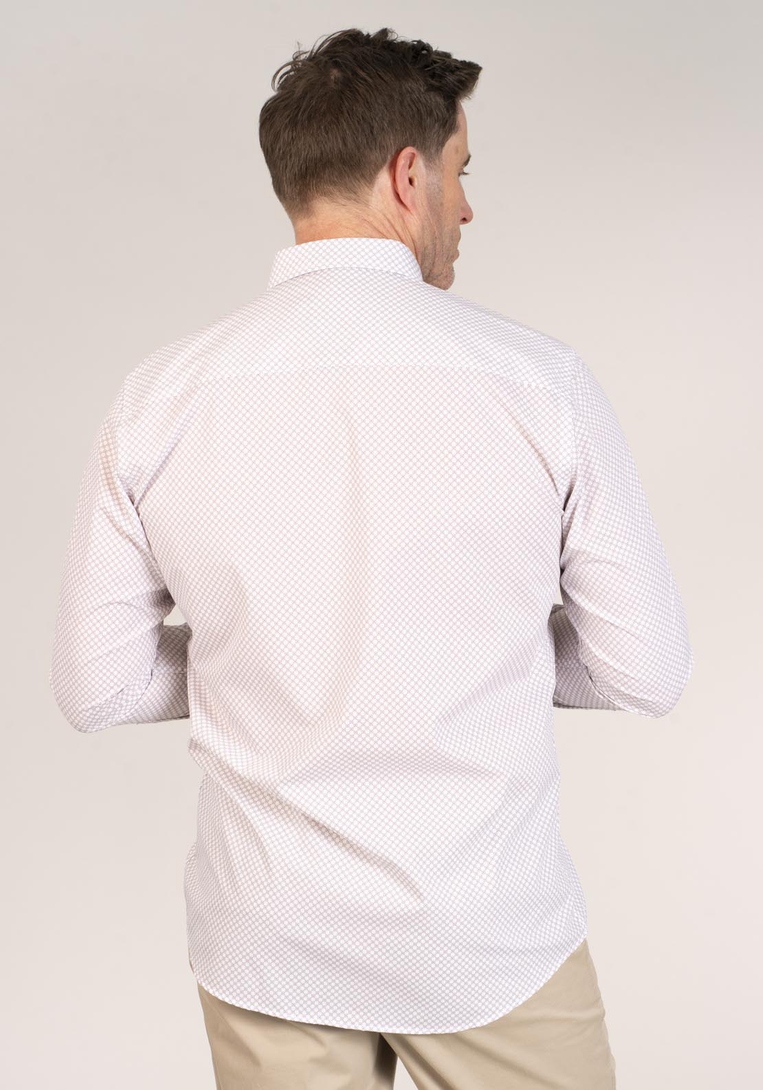 Mineral Miller Long Sleeve Print Shirt - White/stone 2 Shaws Department Stores