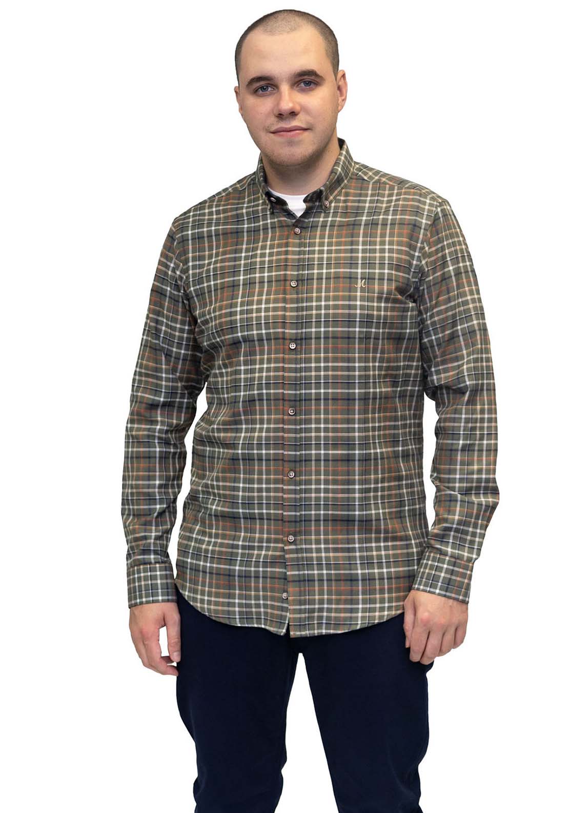Mineral Justin Check Shirt - Green Check 1 Shaws Department Stores