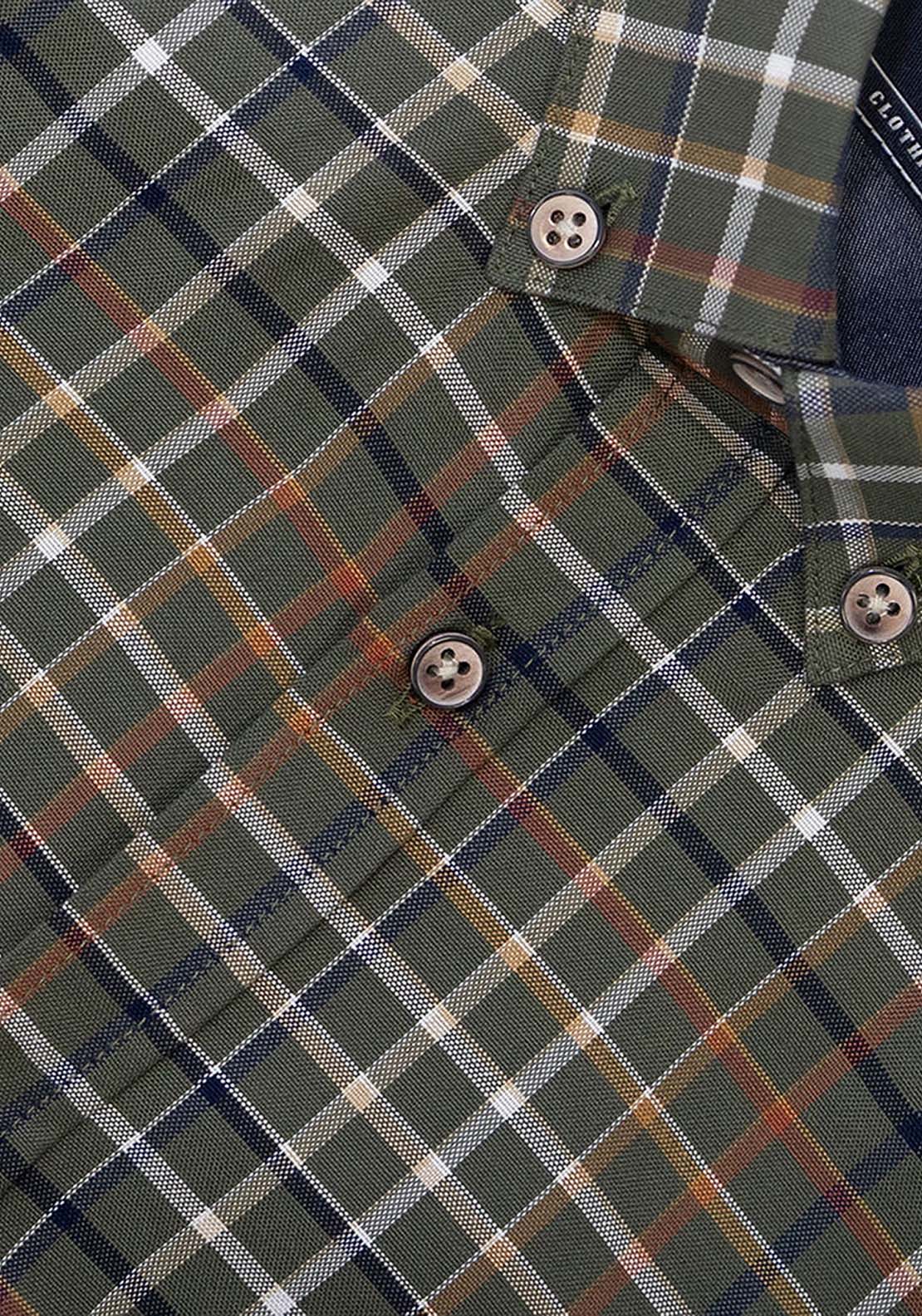 Mineral Justin Check Shirt - Green Check 7 Shaws Department Stores