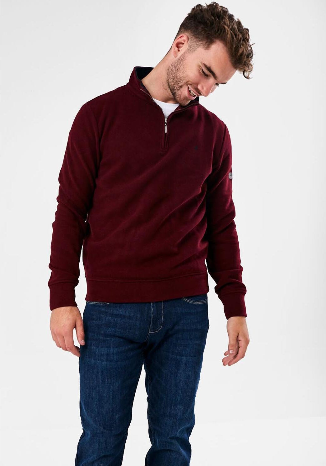 Mineral Kentucky Half Zip Ribbed Top - Red 3 Shaws Department Stores