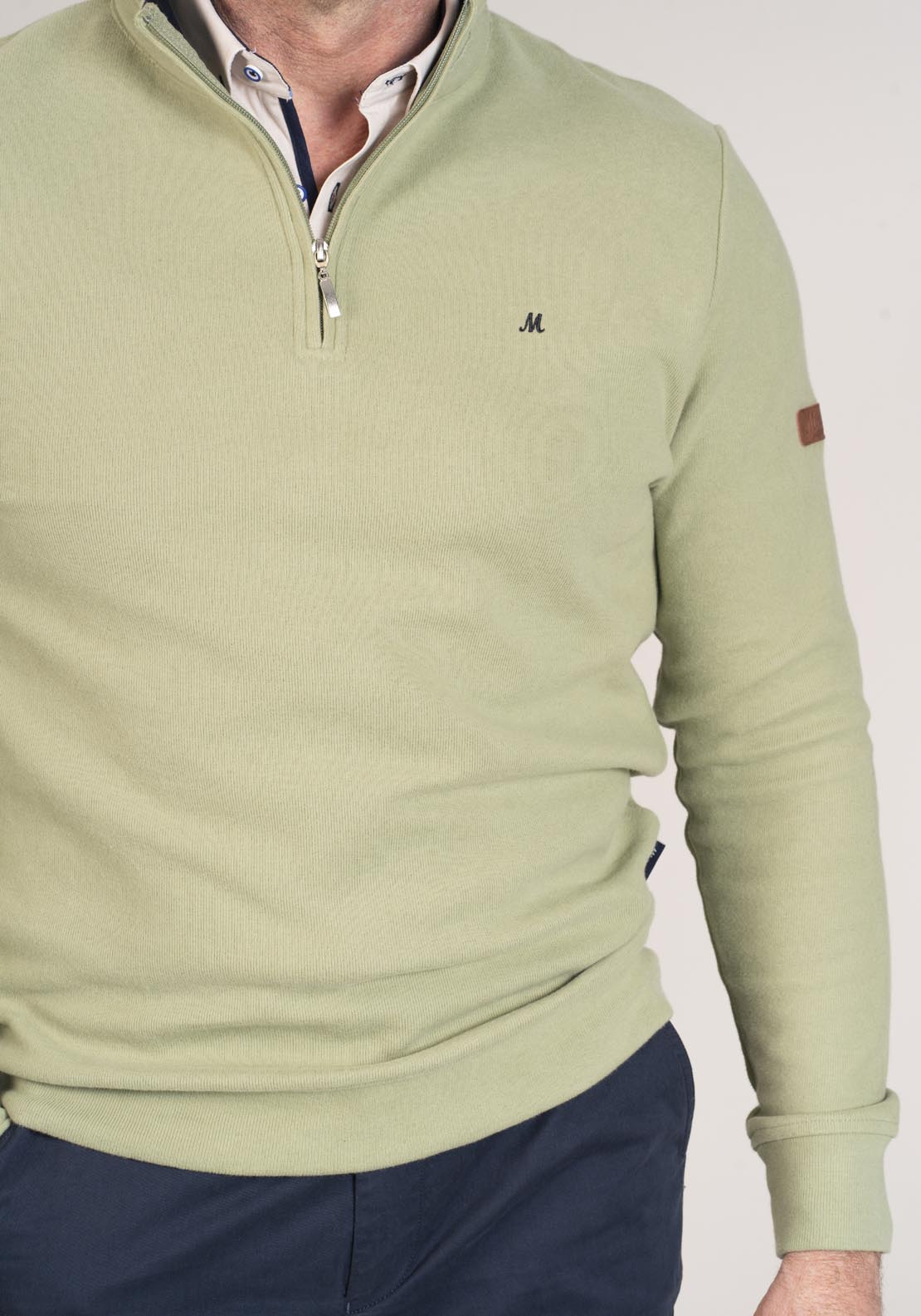 Mineral Kentucky Half Zip Ribbed Top - Green 5 Shaws Department Stores