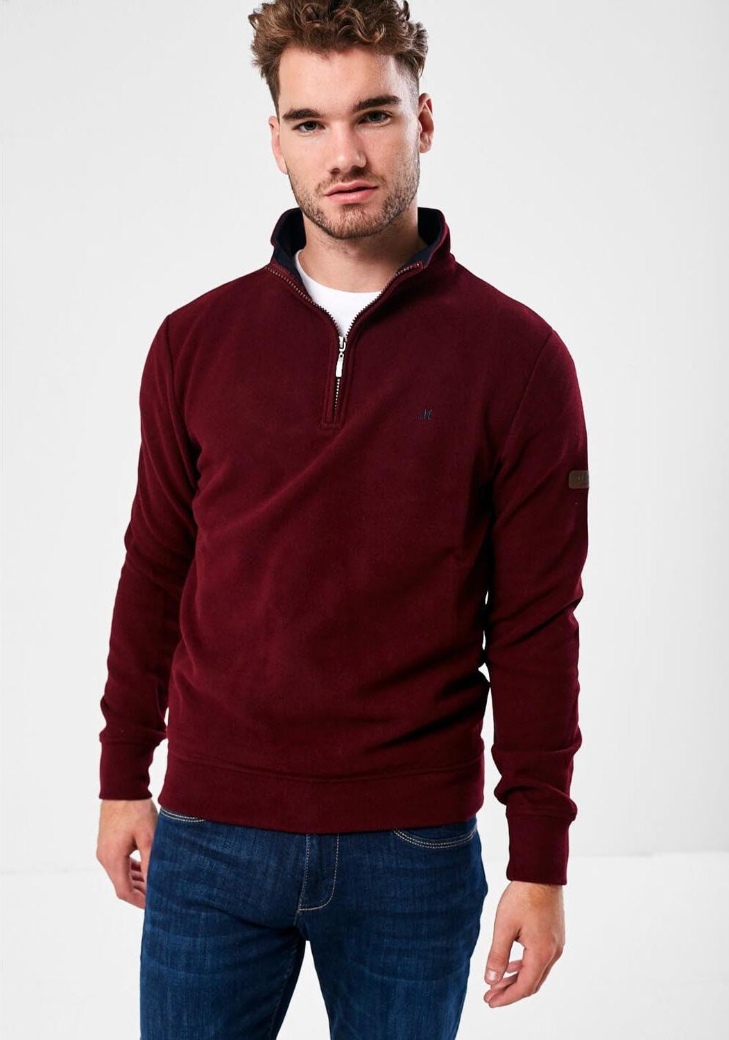 Mineral Kentucky Half Zip Ribbed Top - Red 1 Shaws Department Stores