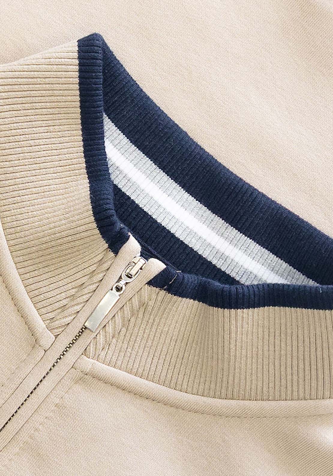 Mineral Rey Quarter Zip 300Gsm Sweat - Light Stone 5 Shaws Department Stores