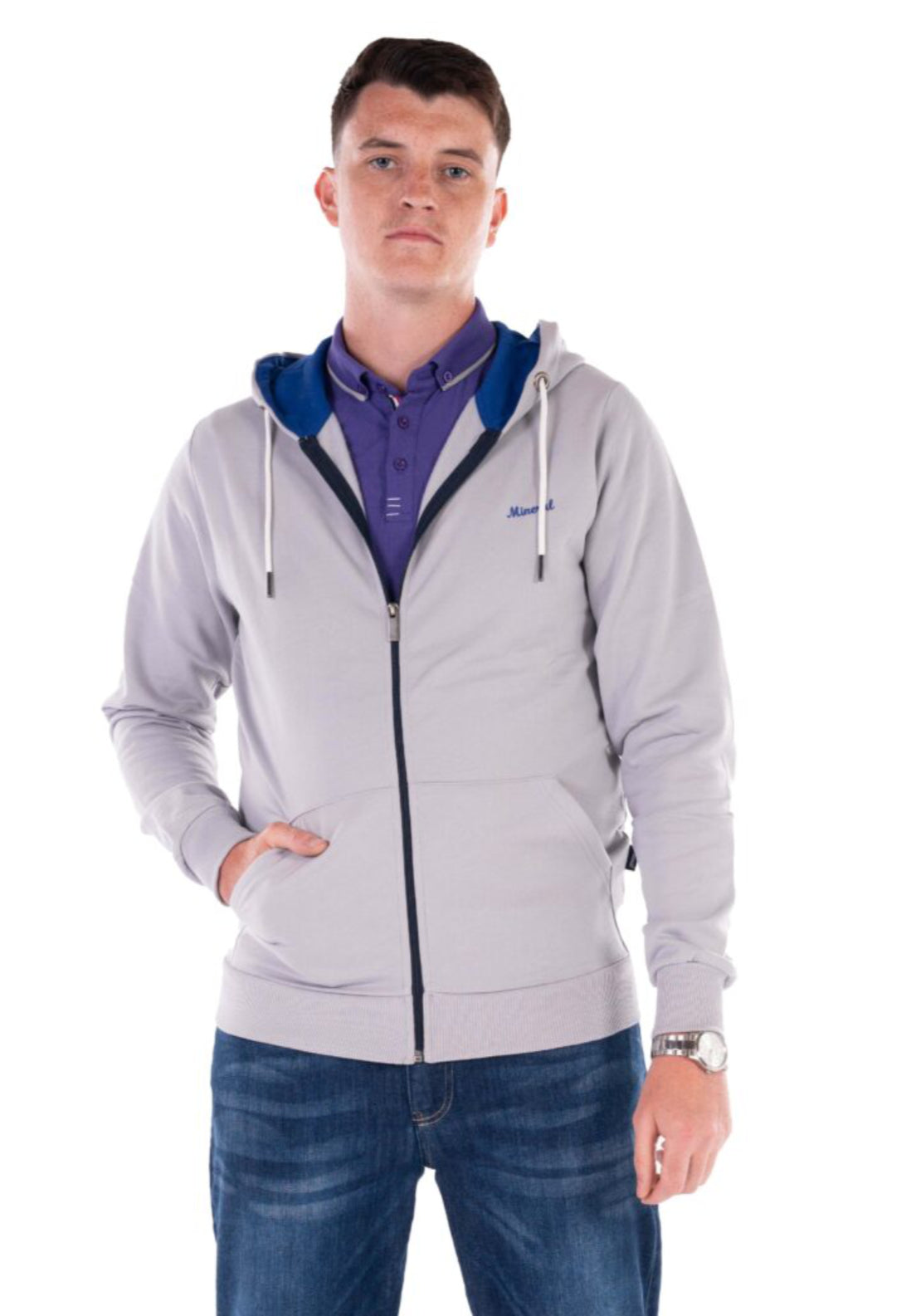 Abraham Full Zip Hood - Silver / Grey