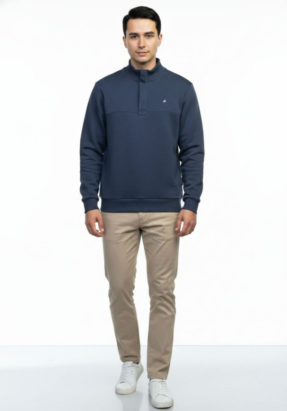 Ridley 1/4 Zip Sweatshirt - Denim