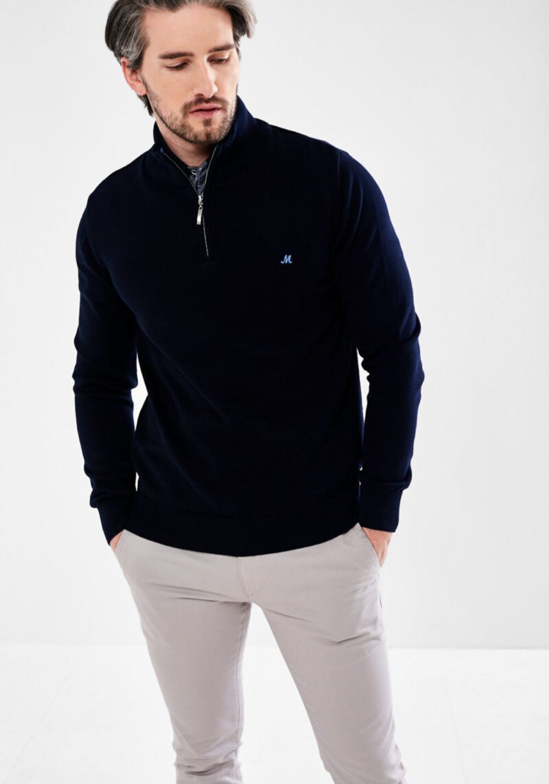 Altis 1/4 Zip Knit - Blue