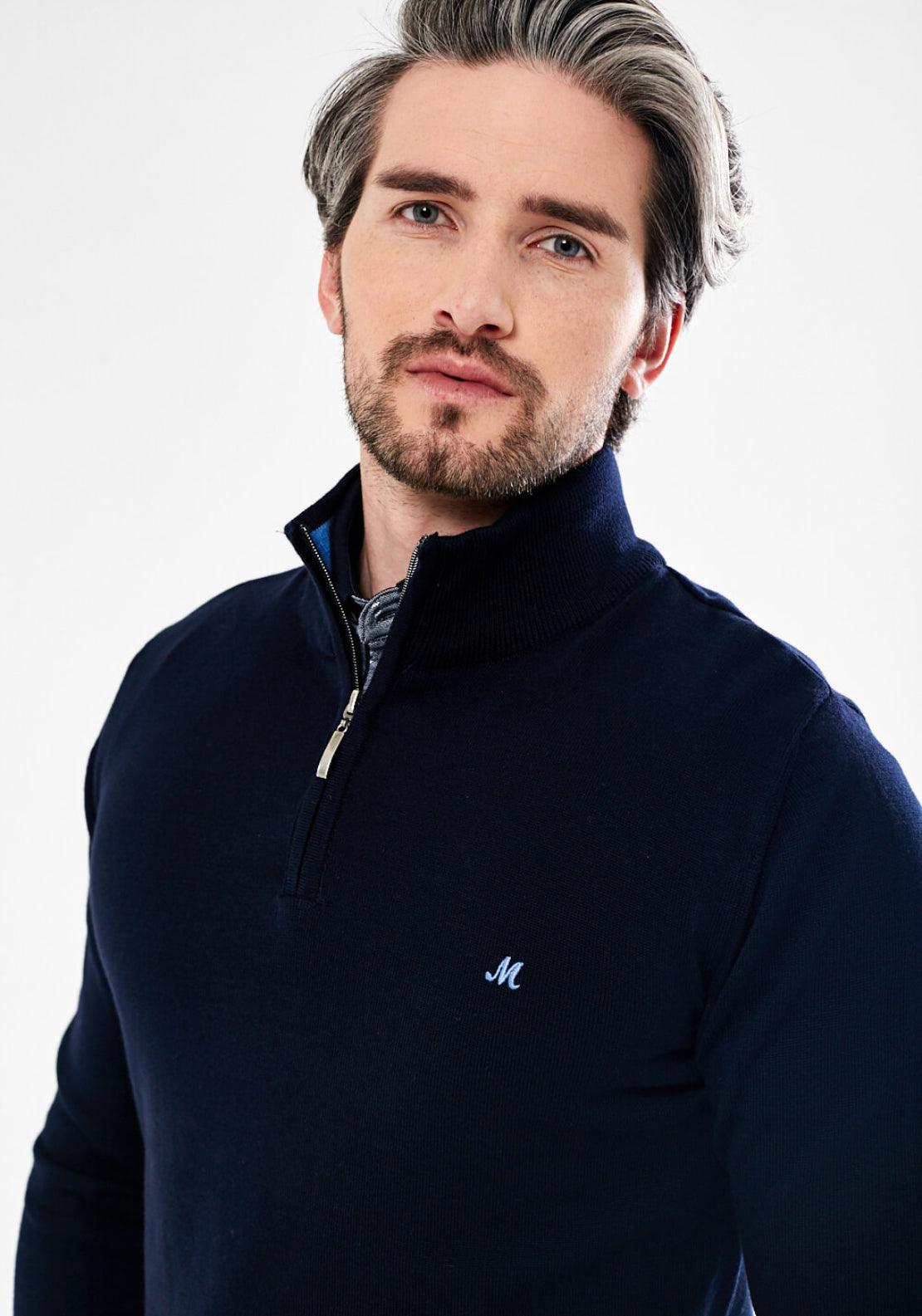 Altis 1/4 Zip Knit - Blue