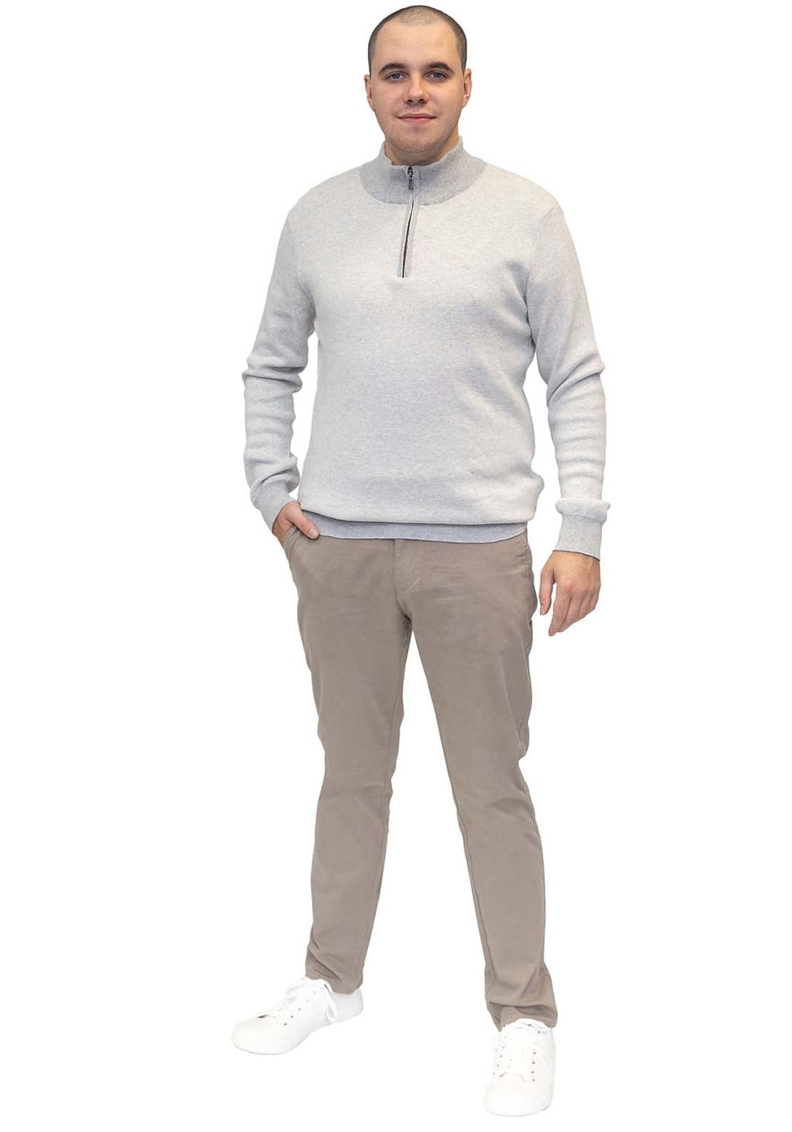 Mineral River Quarter Zip Knit - Ecru/grey 3 Shaws Department Stores
